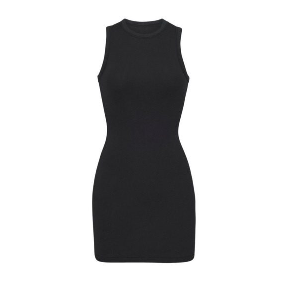 SKIMS COTTON RIB TANK DRESS XS Soot NWT NEW - Picture 2 of 5